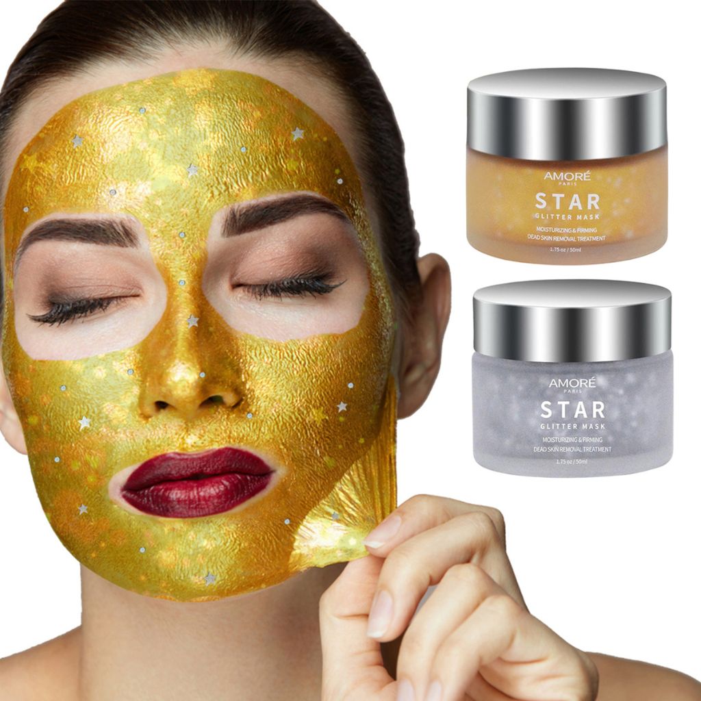 Amoré Paris™ Star Glitter Mask Moisturizing & Firming Treatment (2-Pack) - Gold - Silver