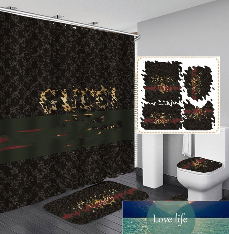 Classics Retro Quality Bathroom Waterproof Shower Curtain Bathroom Curtain Waterproof and Mildew-Proof Partition Curtain
