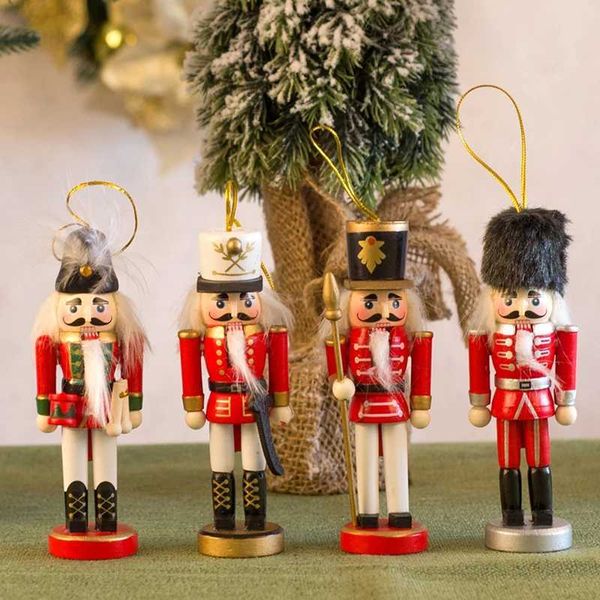 Christmas Toy Supplies 12-15cm Nutcracker Soldier Christmas Decoration 2023 New Year Decoration Wooden Toys Christmas Tree Decoration Navida