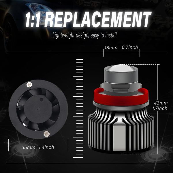 PANDUK H8 H7 H11 9005 HB3 9006 HB4 Car LED Canbus Powerful Fog Light Bulbs 3000K 6000K 8000K 100W 12V Lens Fog Lamp Bulb