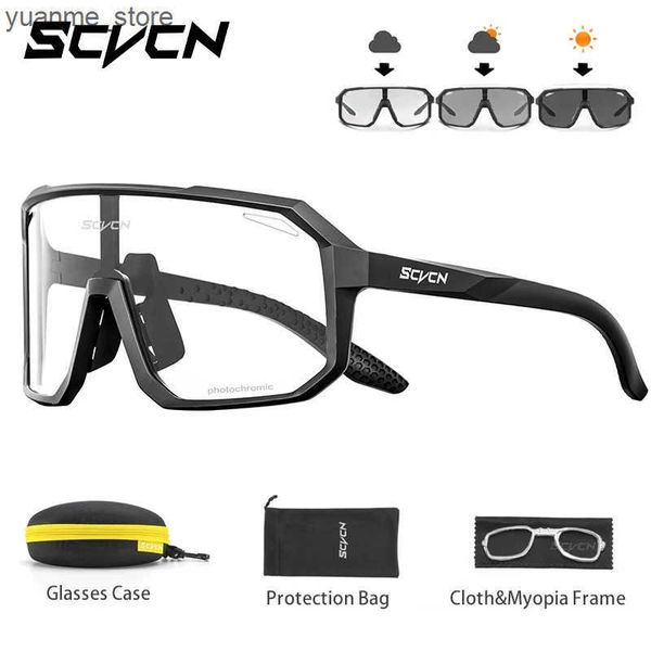 Outdoor Eyewear SCVCN Photochromic Cycling Sunglasses for Men Women Outdoor Bike Sports Glasses Road Bicycle Eyewear UV400 Goggles with Case