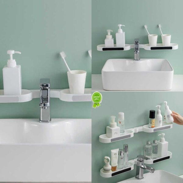New Bathroom Punch-Free Wall-Mounted Revoing Body Wash Shampoo Storage Rack Washstand Kitchen Wall Rac Useful