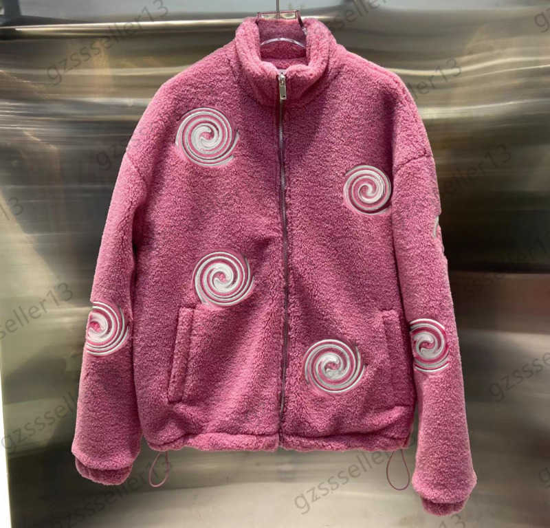 Womens Jacket Full Printed Paisley Stand Collared Lamb Hair Coats Garments Draw String Windproof Design Zipper Front Quilted Warm Outerwear Women Ap