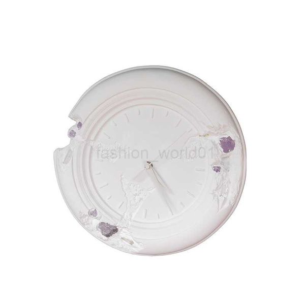 Home Furnishings Artistic Decorative Objects Future Relic Eroded Figurines Hypebeast Plaster Wall Clock Corroded By Crystal Handicraft Suppl