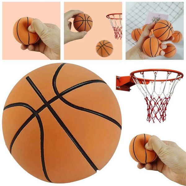 6cm Hollow Elastic Ball Rubber Mini Sports Basketball Toy Soft High Bounce Stress Relief Ball Family Parents Childrens Games Y250108