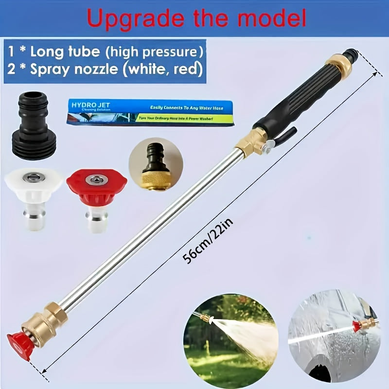 TEMU 1 Heavy Duty Pressure Washer Wand With 2 Hose Nozzles- Multifunctional Gardening Hose Accessories For Car And Yard Cleaning, Durable Aluminum