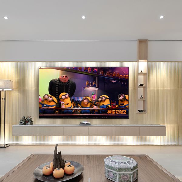 2023 New ALR PET Crystal Projection Screen 90 Inch Black Grid Fixed Frame Projector screen For Ultra Short Throw Projector 4K HD