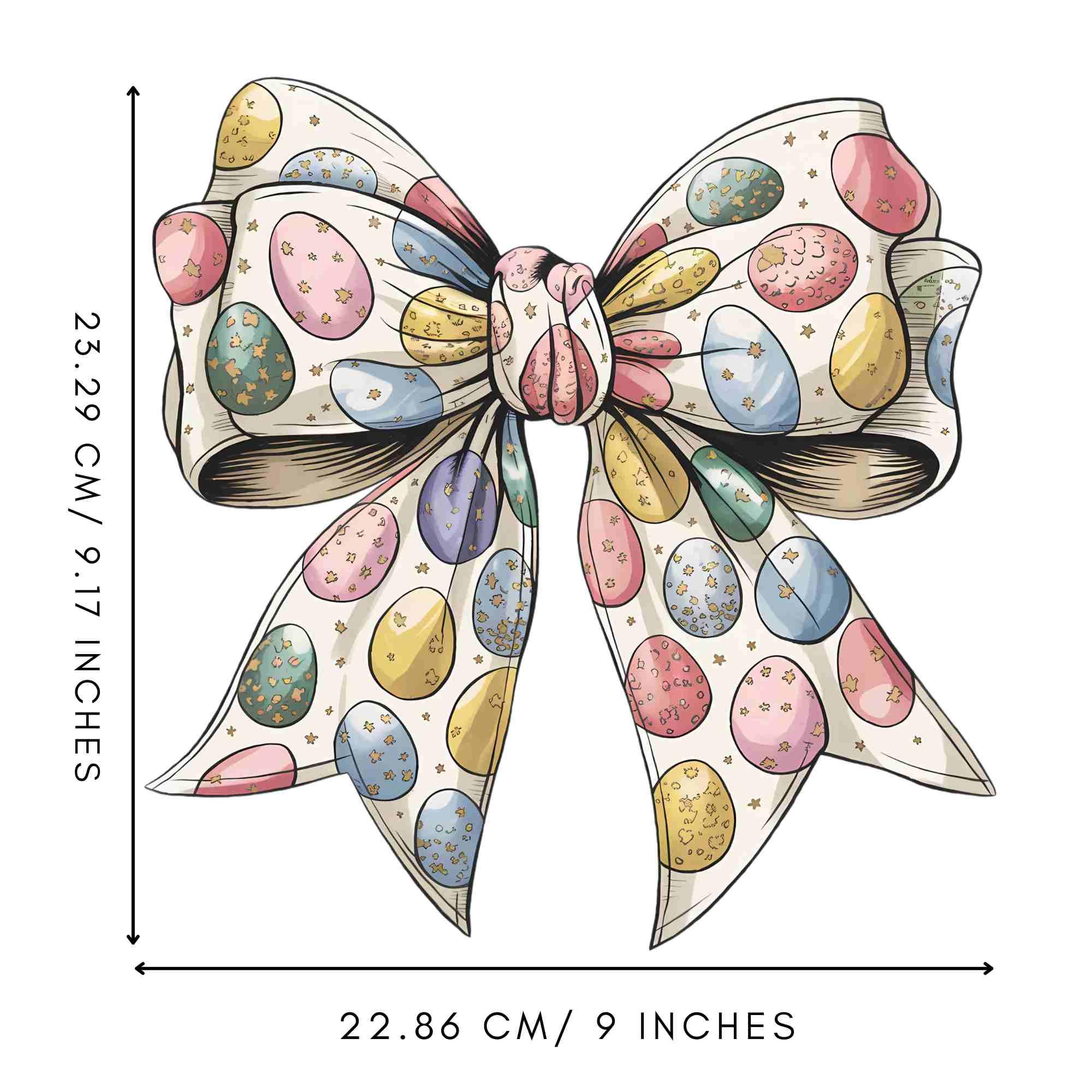 TEMU Easter Egg Coquette Bow Christian Holiday Celebration Heat Transfer Decal - Direct To Film Patch For T-shirts, Sweatshirts, Bags & Fabric Decor,