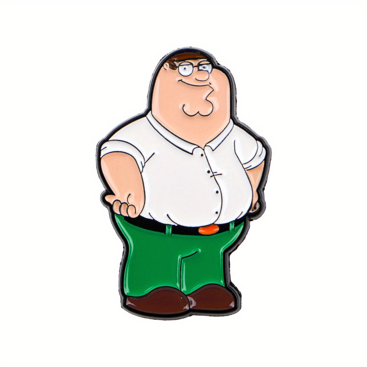 TEMU 1pc Cute Enamel Pin - White Shirt, Green Pants, Lightweight Everyday Accessories For Backpacks, Jackets, Hats - Perfect Gift For Animation Fans,