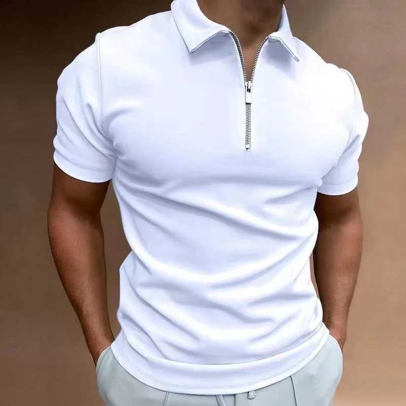 Mens new t-shirt classic short sleeved polo shirt summer casual T-shirt button up collar super large S-4XL casual polo shirtX240920