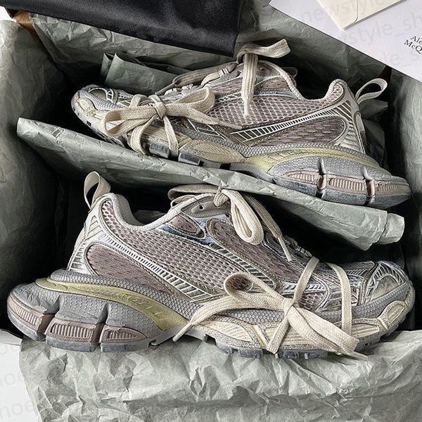 Paris 3xl Sneaker Designer shoes Women Men Casuals Leather Triple Trainers Black White Pink Leather Mesh Nylon Tess.s Gomma Sneakers Trainer