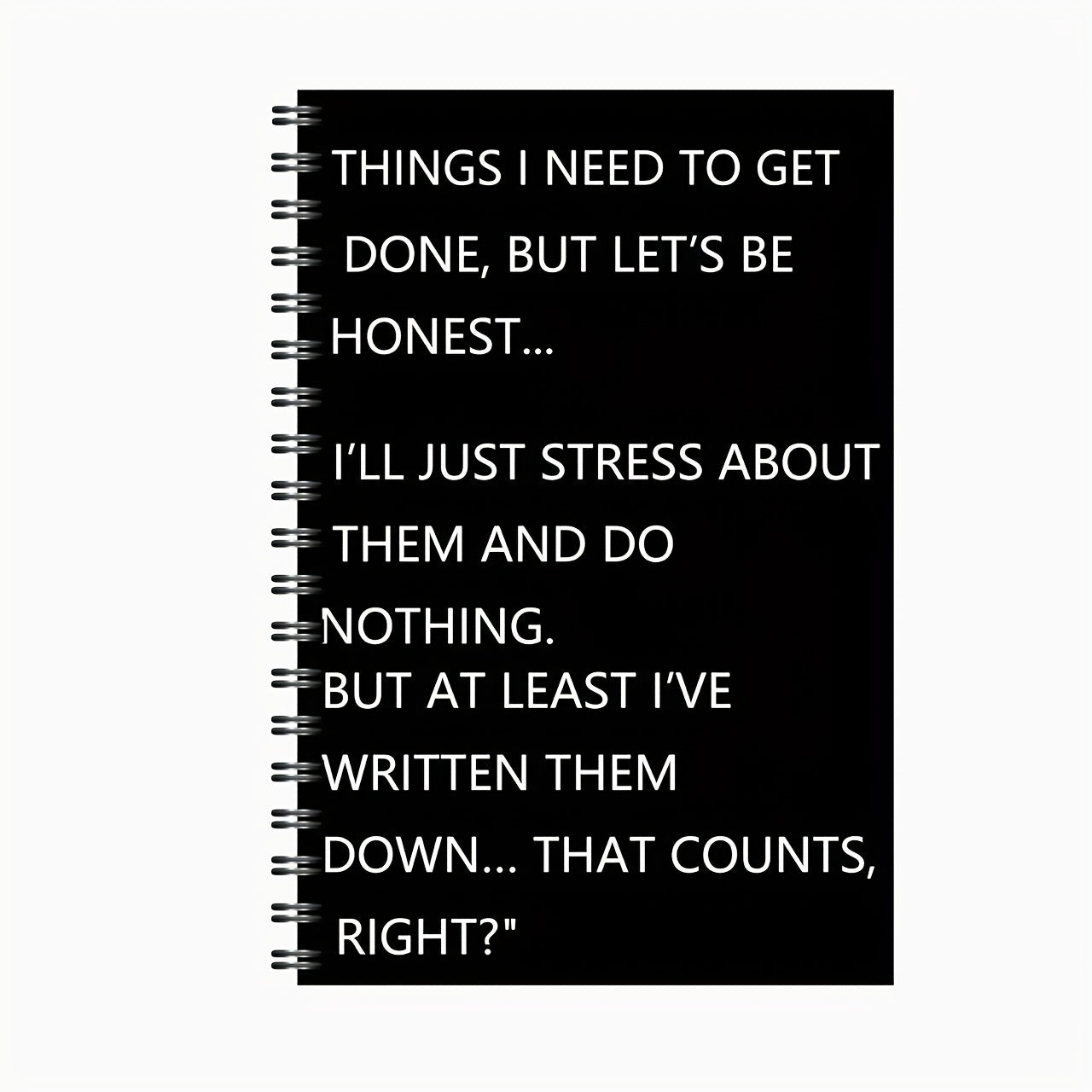 TEMU 1 Paper Spiral Notebook, Plain Self-deprecation Humor Work Log, Featherless, Ideal Gift For Colleagues