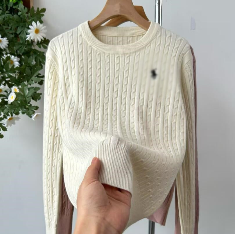 Luxury Women&#039;s Sweaters Knitting O-Neck Long-Sleeve polo designer sweater Black white Pullover Oversized Loose Pieces Tops