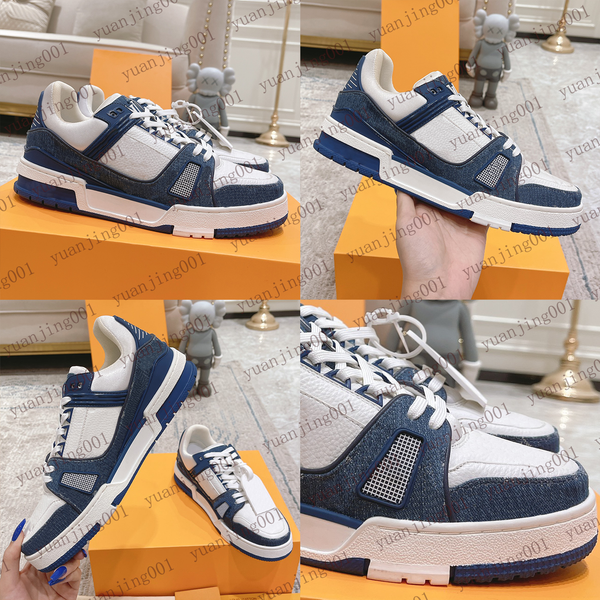 Designer shoe Embossed Shoes sneaker trainers Casual shoes denim canvas leather white green redblue letter fashion platform mens womens low