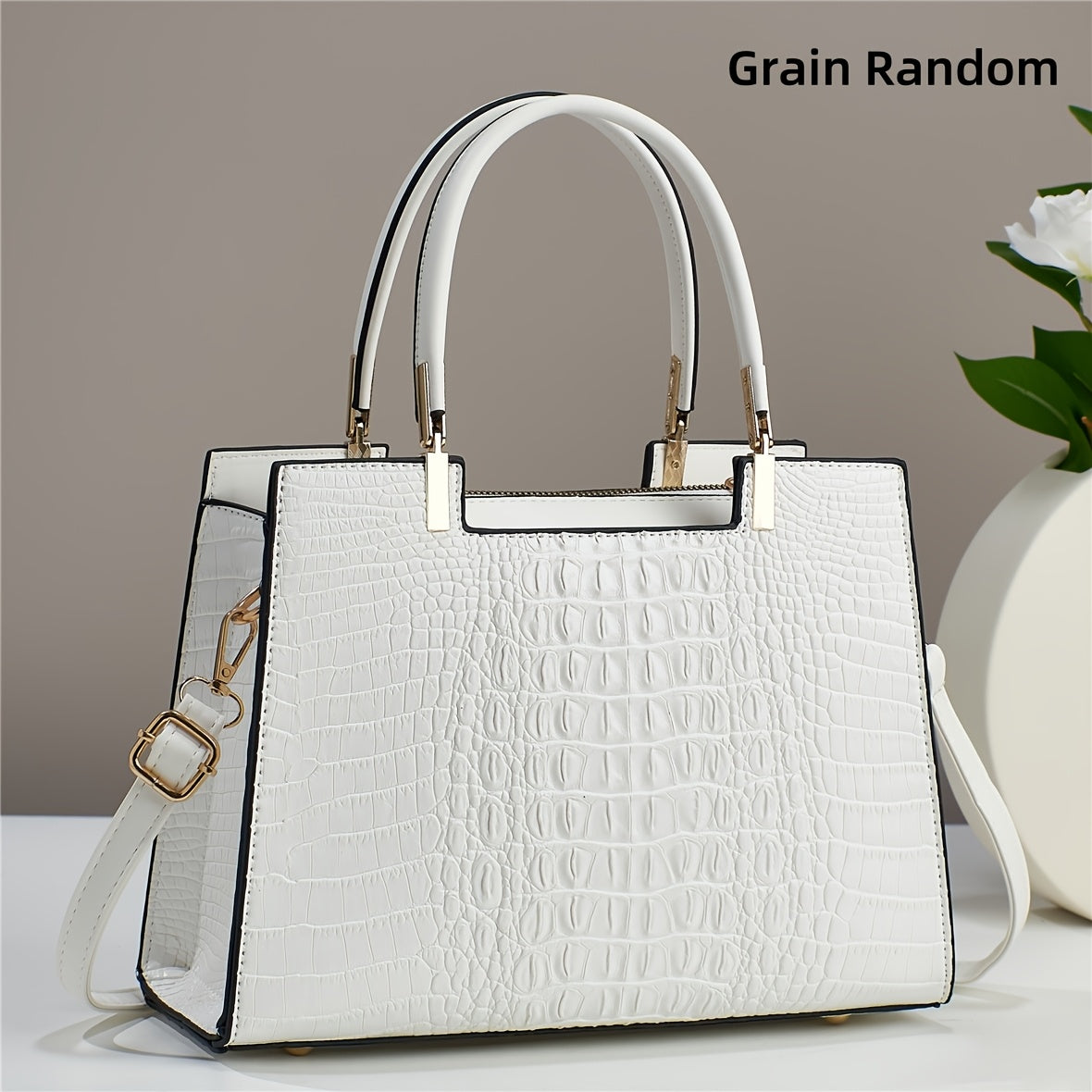 TEMU Sophisticated, Fashion Crocodile Pattern Women's Handbag, Multifunctional Crossbody Shoulder Bag