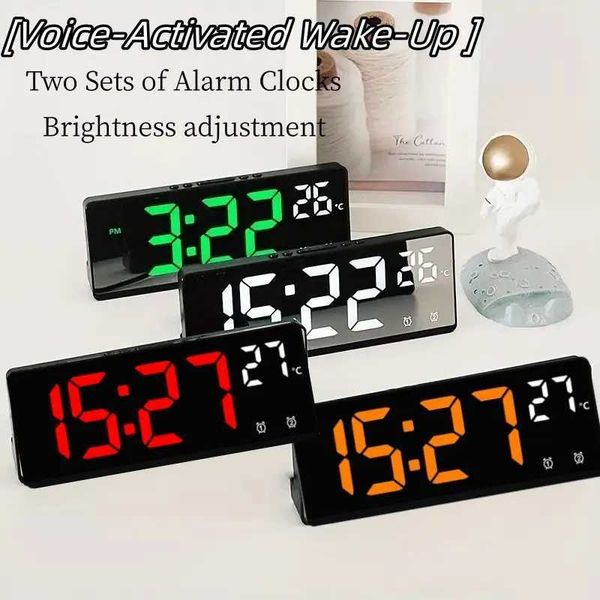 Large Screen Clock Temperature-Date Mode Table Clock 5 Levels of brightness Adjustment Display Modes 12-24H Electronic LED Clock Y240904
