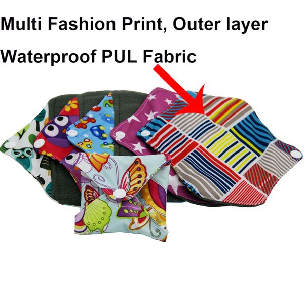 VEJYO 10PCS 20cm*18cm Bamboo Charcoal Reusable Washable Cloth Sanitary Pads Organic Menstrual Pad for Periods Health Products