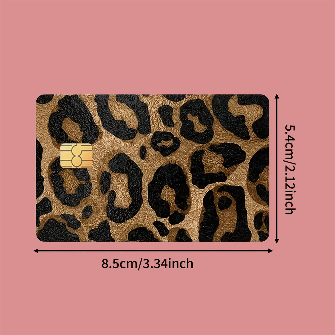 TEMU Stylish Pvc Credit Card Sticker For Credit, Debit, And Key Cards - Durable, Non-braided, Easy-to-apply Skin Decal With Realistic Animal Print
