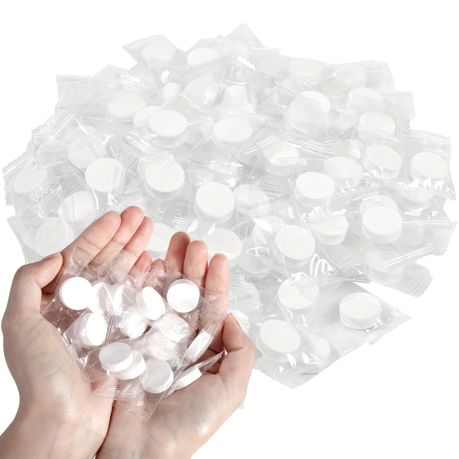 TEMU 100pcs Compressed Towel Tablets, Mini Disposable Face Towels, Wipehands Compressed Bathroom Portable Mini Compressed Tablets, Christmas Camping