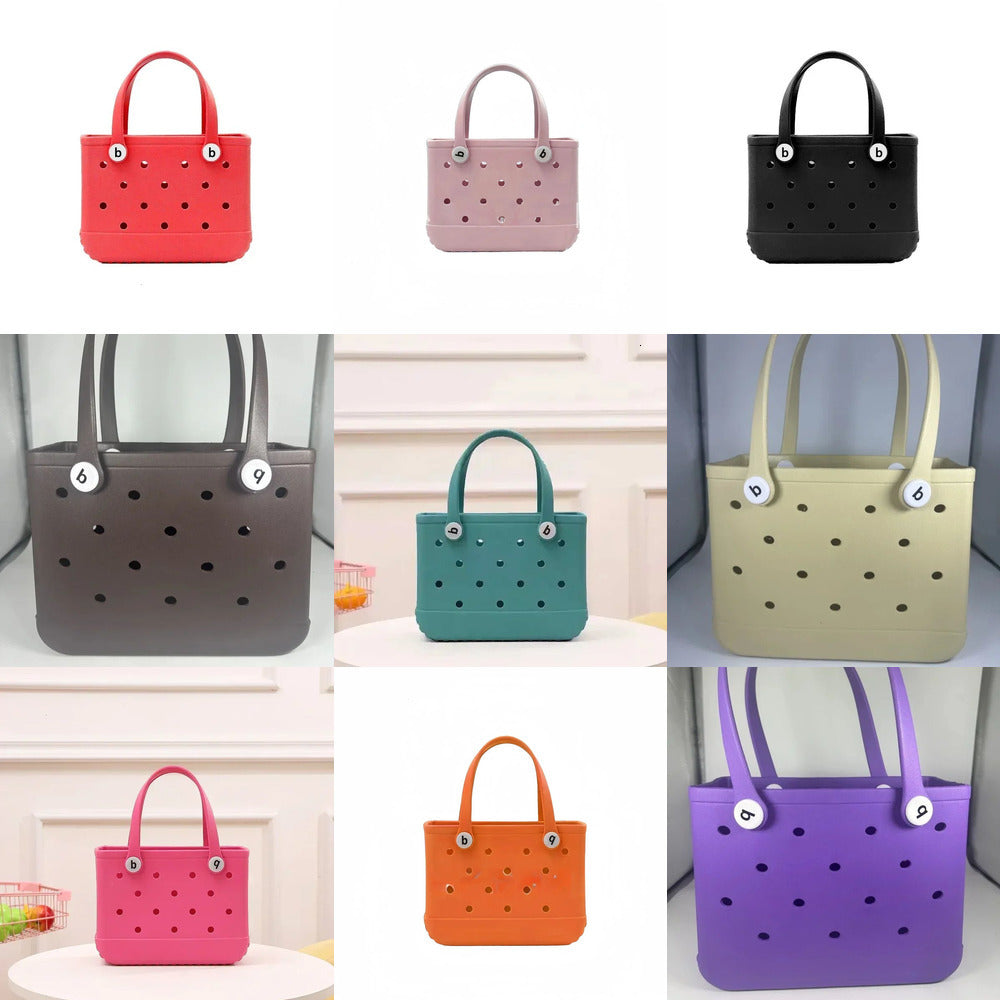 Bogg Bag EVA Rubber Waterproof Handbag Beach Picnic Storage Basket Summer Pool Women Handbag Small Cute Jelly Bogg Tote Bag
