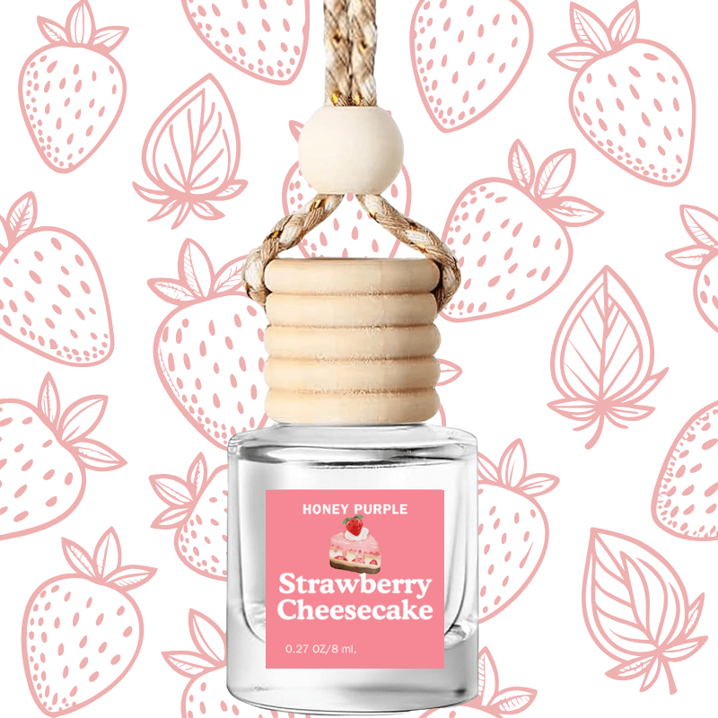 TEMU 8ml Strawberry Cheesecake Hanging Car Air Freshener And Essential Oil Diffuser - Automobile Aromatherapy Diffuser Bottle - Christmas Halloween