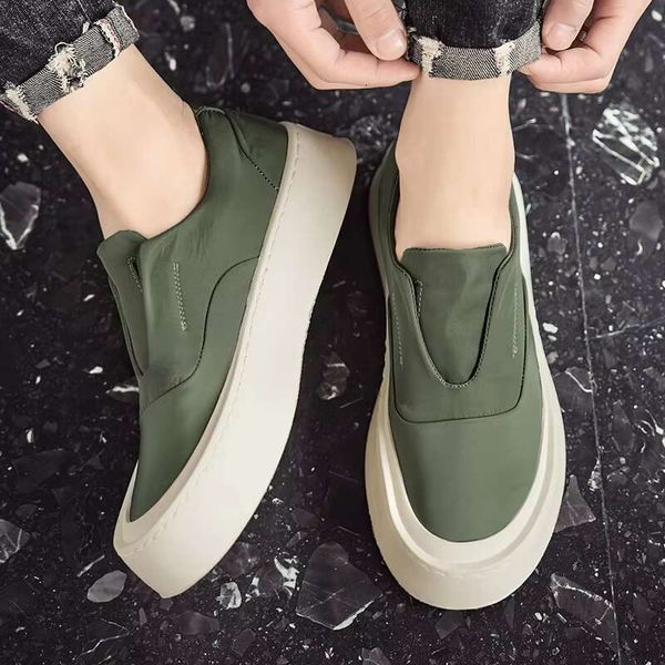 Canvas Summer Platform Casual Sneakers Man en Vulcanized For New Walking Loafers Men Slip On Shoes Green