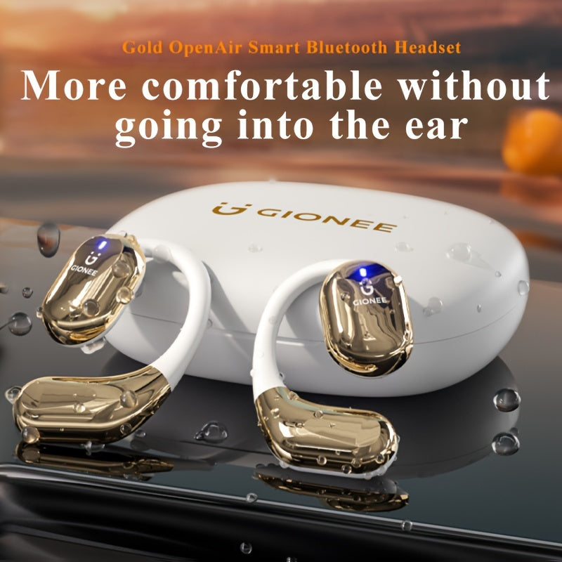 TEMU Gionee Headphones Wireless Noise Cancelling, Digital Display Charging Case, Quality, 90° Suspension Sports Ear Hook Earphones,, Suitable For