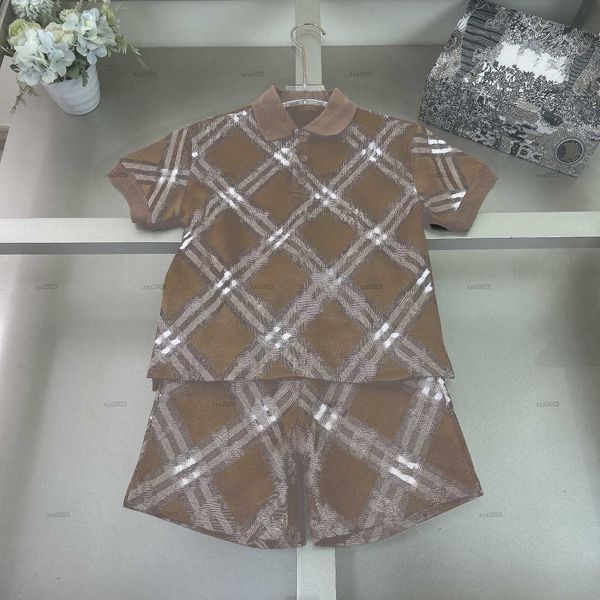 Fashion baby T-shirt set tracksuits boys girls Short sleeved POLO suit kids designer clothes Identical print polo shirt and shorts