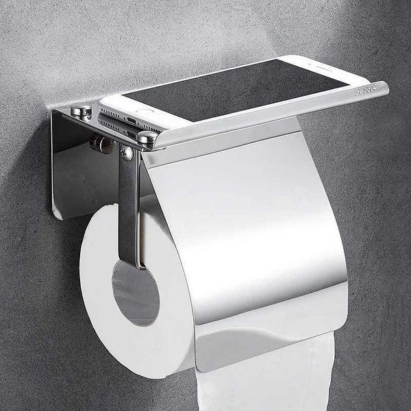 Toilet Paper Holders Space Aluminum Wall Mounted Rolling Tissue Hanger For Phone Tray Storage Rack WC Shelf Bathroom Accessories M240824