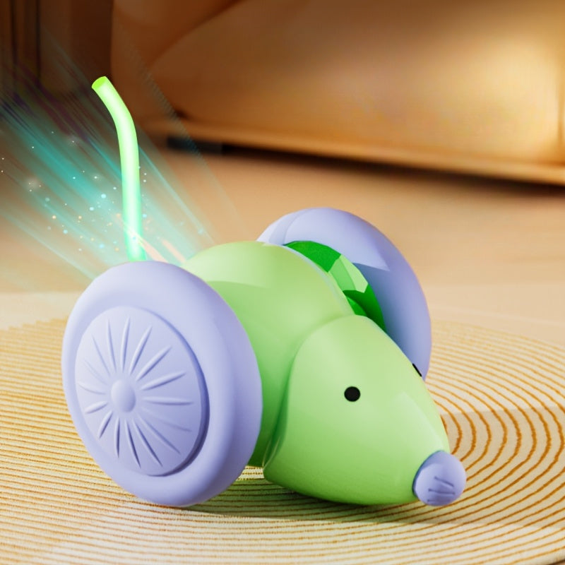 TEMU 1pc-2pcs Induction Mouse Interactive Electric Cat Toy, Usb Charging Glowing Tail Pet Entertainment Toy, Suitable For Cats And Dogs, Intelligent,