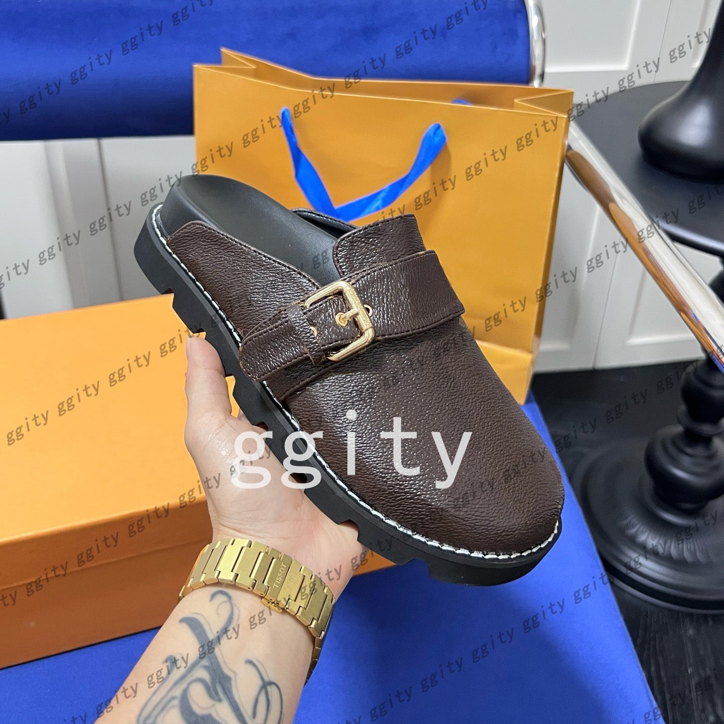 Designer Sandals men Women Slippers COSY COMFORT Flat Sandals Fashion Leather Denim Buckle Booties Moccasins Scaffs Slippers 35-45