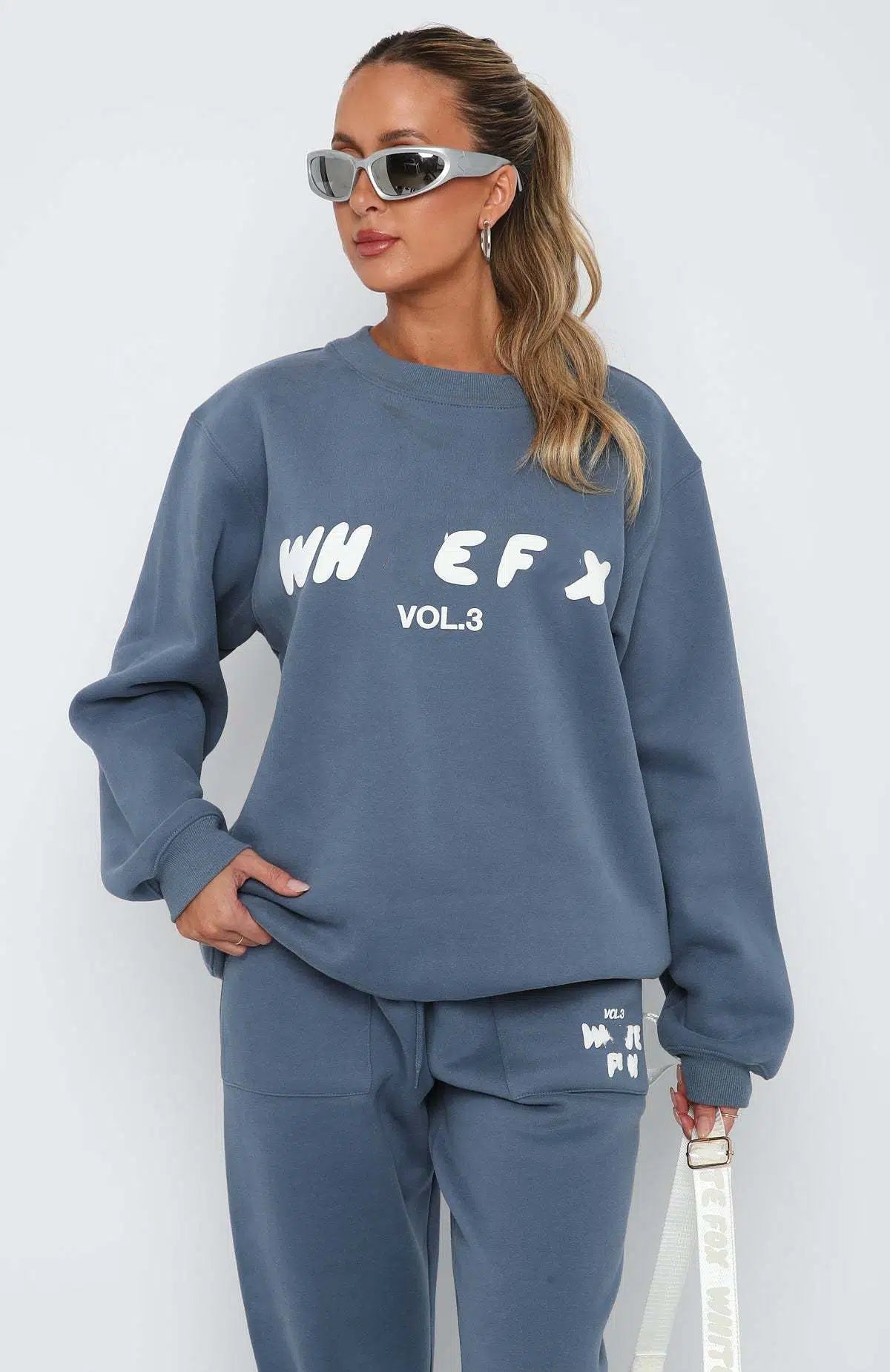 Whitees Fox Trendy Designer Women&#039;s Tracksuit - Loose Fit Sweatshirt & Pants Set For Casual Fall-Winter Comfort 8e2