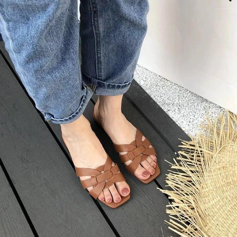 Slippers 2024 Women&#39;s Sandals Shoes For Ladies Summer Slides Open Toe Flat Casual Beach Flip Flops Female