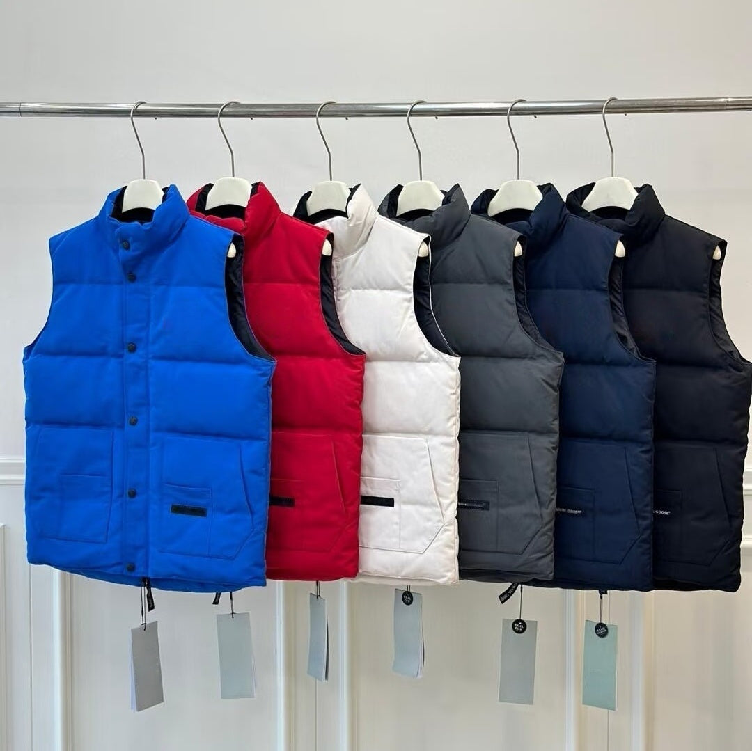 Winter gilet mens vest designer down jacket luxury man woman feather filled material coat embroidered badge warm outerwear full label jackets pop co