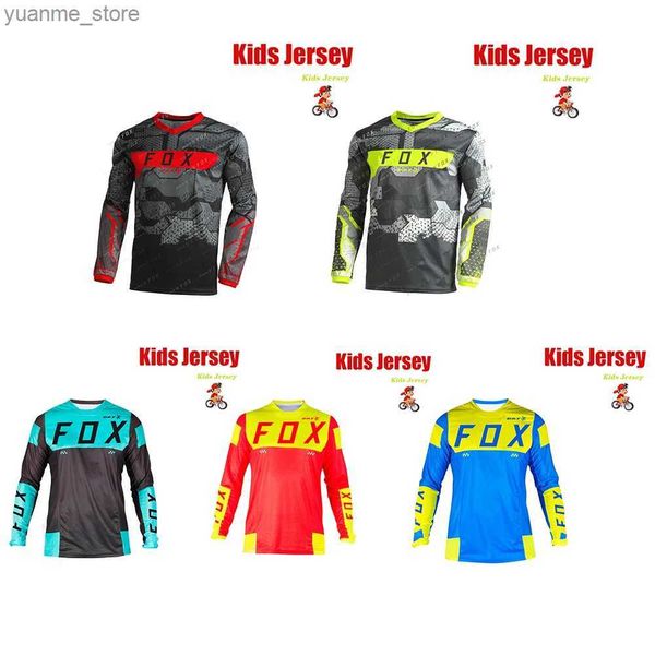 Cycling Shirts Tops Kids Off Road Racing Downhill Jersey Bicycle Jersey Camiseta Motorcycle Motocross T-Shirt BAT Enduro Childrens Jersey Y2