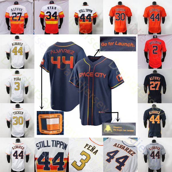 Baseball Jersey Jose Altuve Alex Bregman Jeremy Pena Yordan Alvarez Nolan Ryan Kyle Tucker Josh Hader Still Tippin Verlander Caratini Corey