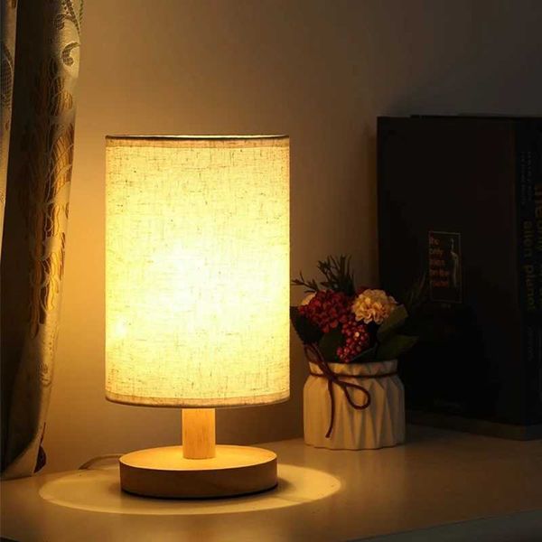 LED Table Lamps Simple Chinese Style Decoration Lamp Dimmable USB Plug Night Light Fabric Lampshade Bedroom Bedside Lighting Z250211