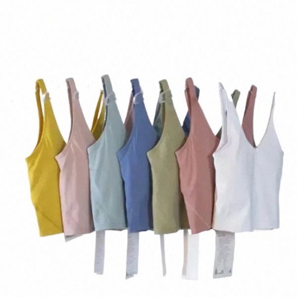 Yoga Bra Align Tank Sport Bra Classic Classic Popular Fitn Butter Butter Tank Gym Crop Yoga Vest Beauty Back Shopfrof com removível almofada