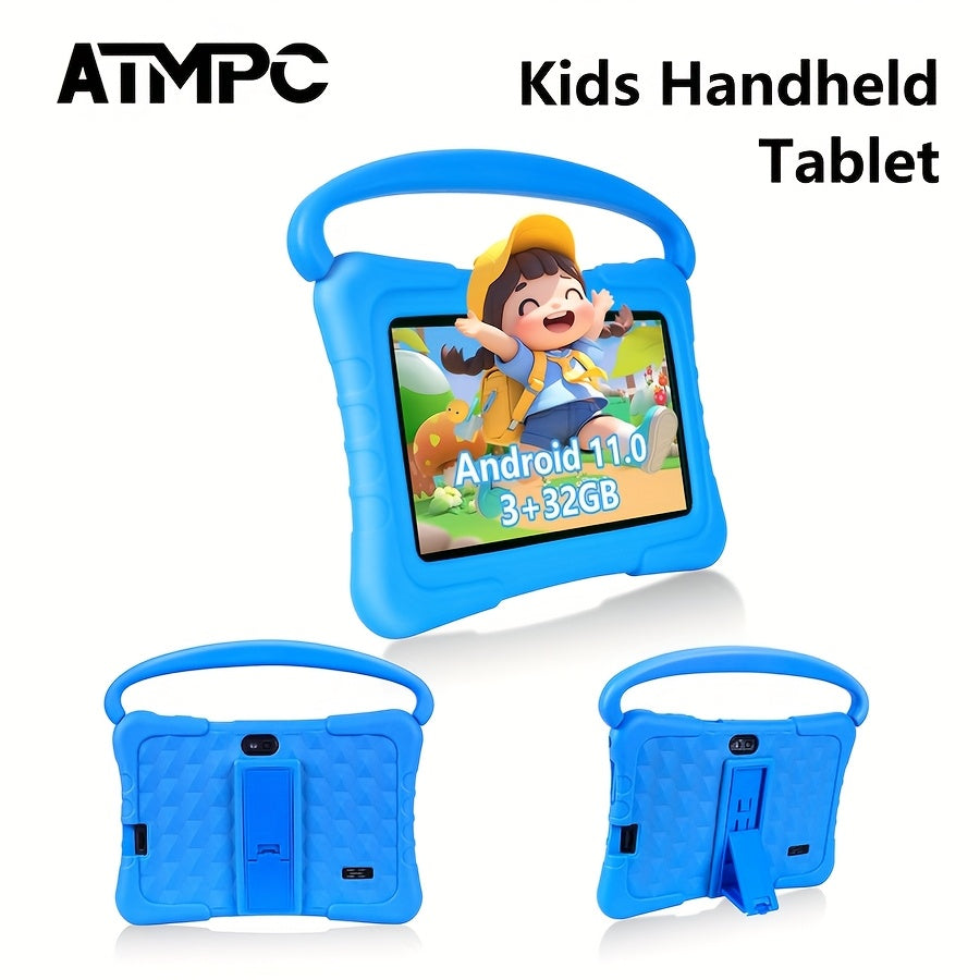 TEMU Atmpc 7 Inch Kids Handheld Tablet Pc, 11 Tablet, Kids Toys, 3gb +32gb Rom, 2.4g Wifi, Bt 4.2, Parental Controls App, Educational Games,