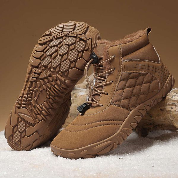 New winter short for men, bare casual outdoor waterproof work warm colored fur men&#039;s ankle shoes, snow boots