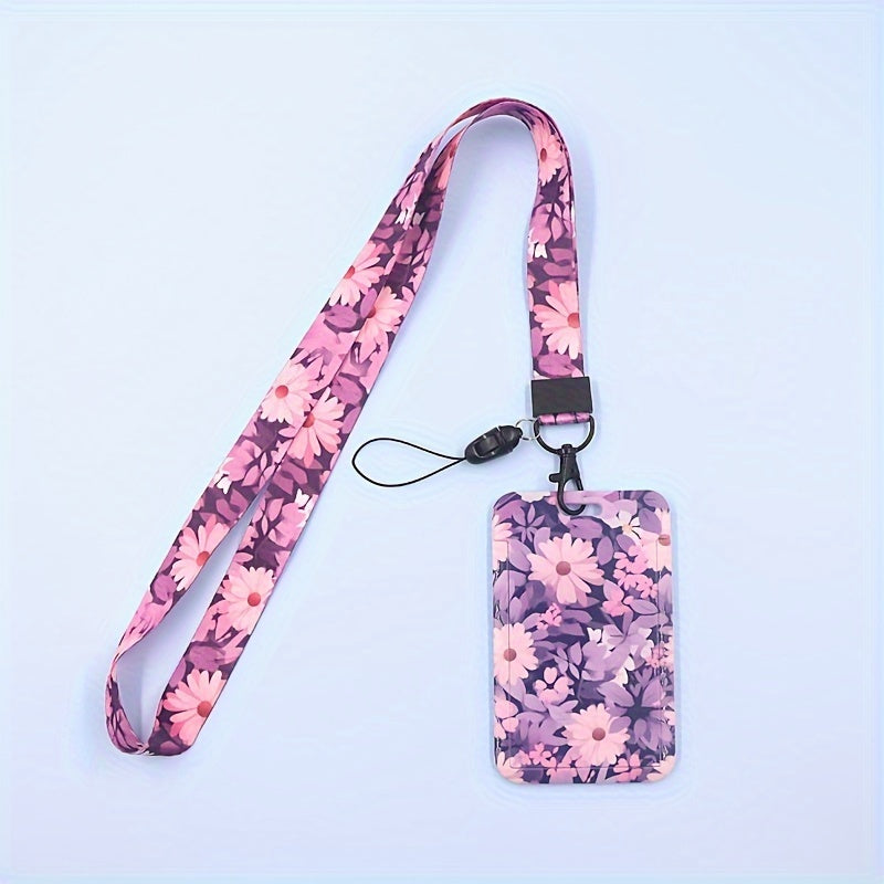 TEMU Floral Patterned Id Card Holder - , Plastic Material