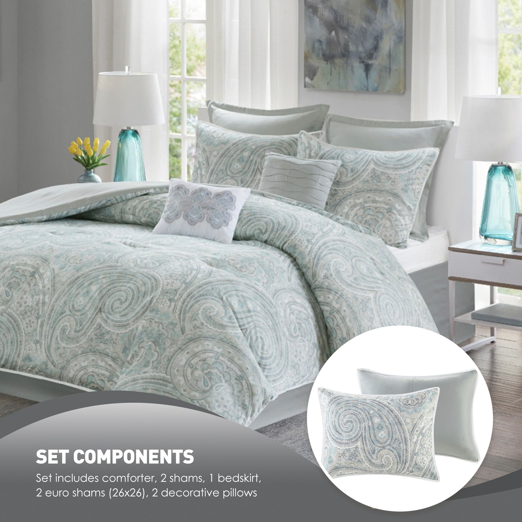 TEMU 8 Piece Queen Comforter Set With Sheets, Comforter Set 8 Piece, All Season Bedding Comforters & Sets, Matching Comforter, Shams, Bedskirt,