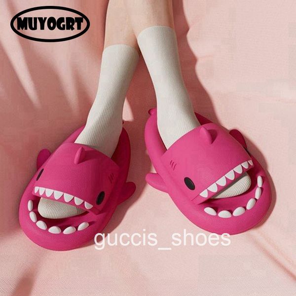 Shark Summer Slides Women Slippers Men Flip ps Home Anti-Skid Couple Kids Bathroom Flat Shoes Outdoor Beach Funny Sandals b63b