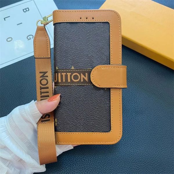 Fashion Designer Wallet Phone Cases for iphone 16 pro max 15pro 14 14pro 14plus 13 13pro 12 Leather Card Holder Cellphone Cover with Samsung