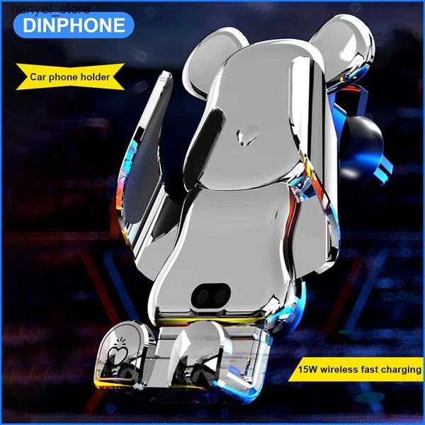 Cell Phone Mounts Holders The new Creative Car Mobile phone holder supports 15W wireless fast charging holder and Auto Acessories car phone