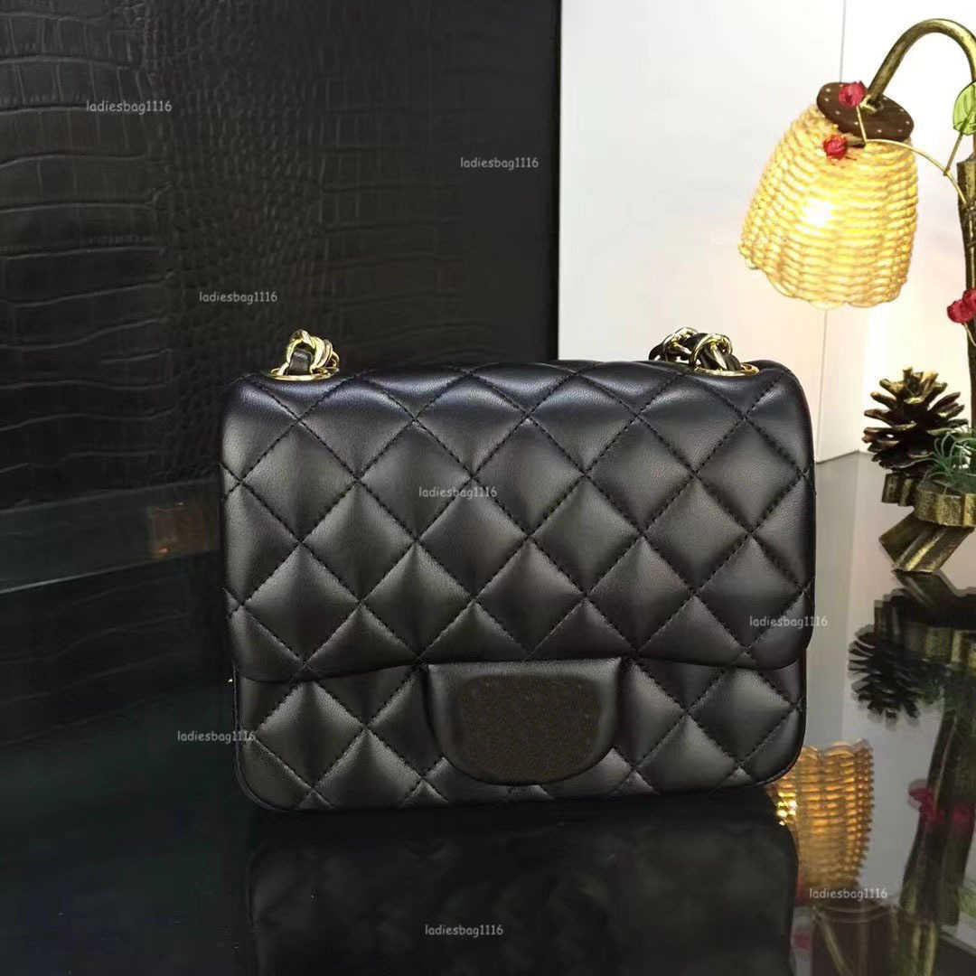 10A Top Tier Luxury Designer Shoulder Bag 17cm Mini Square Flap Bag Mirror Quality Women Real Leather Caviar Lambskin Quilted Classic Purse Gold Cha
