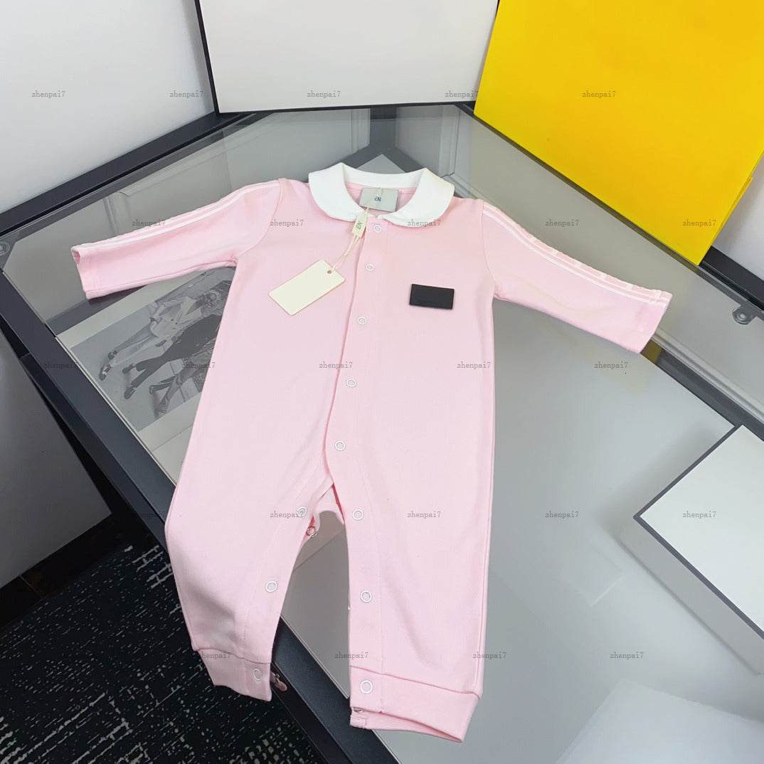 Top newborn jumpsuits Cute pink toddler romper designer Baby clothing Autumn infant bodysuit A136X04N081