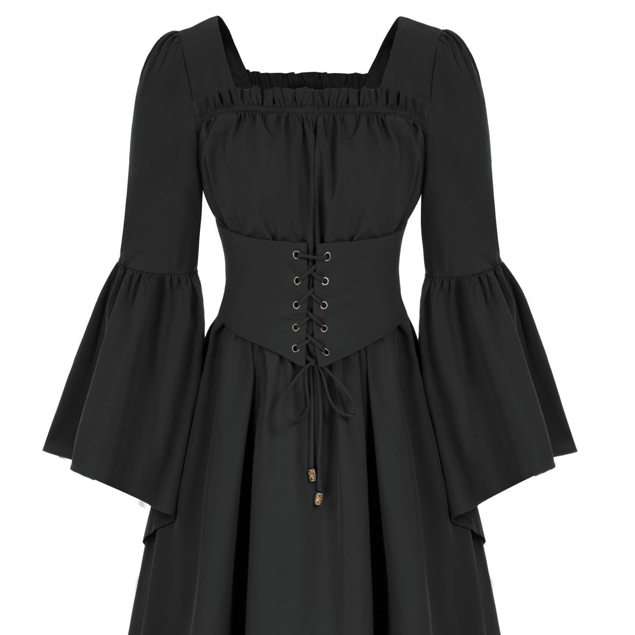 (350) New style women&#039;s dress with flying sleeves, elastic back and wide swing