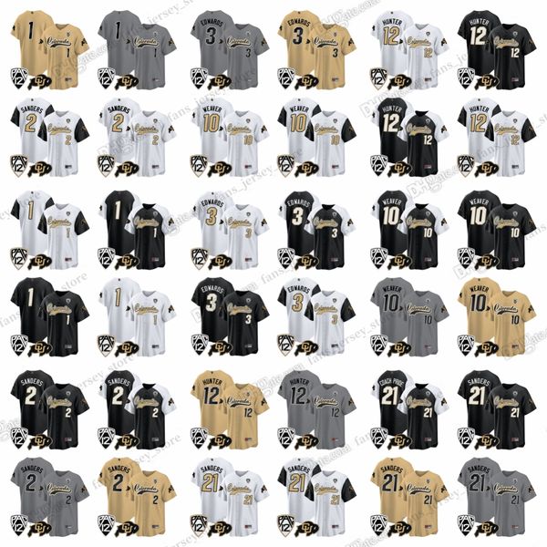 Custom NCAA Colorado Buffaloes Baseball Jerseys 2 shedeur sanders 12 Travis Hunter 10 Xavier Weaver 3 Dylan Edwards 21 Shilo Sanders Jersey