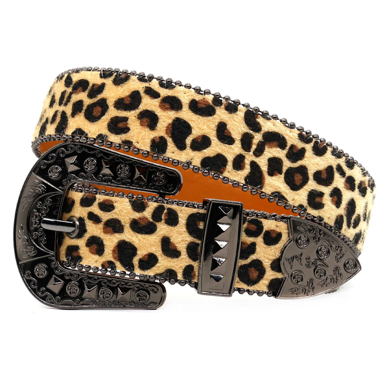 Fashionable leopard print women&#039;s belt; decorated with ins style, high-end feeling belt; versatile and simple waist belt for L250930